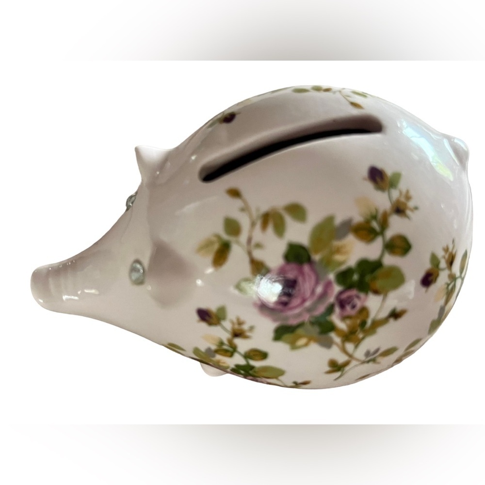 Hostess Pick 🔥 Small Vintage Hand Painted Floral Piggy Bank
